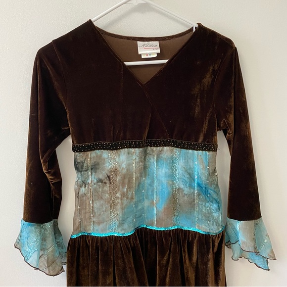 NADIA BROWN & BLUE BOHEMIAN DRESS - Picture 3 of 6